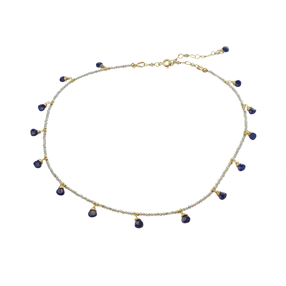 MTJ-CDN-002 - Lapis Beaded Collar Necklace
